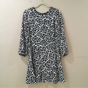 Loft shift dress Jacquard black white